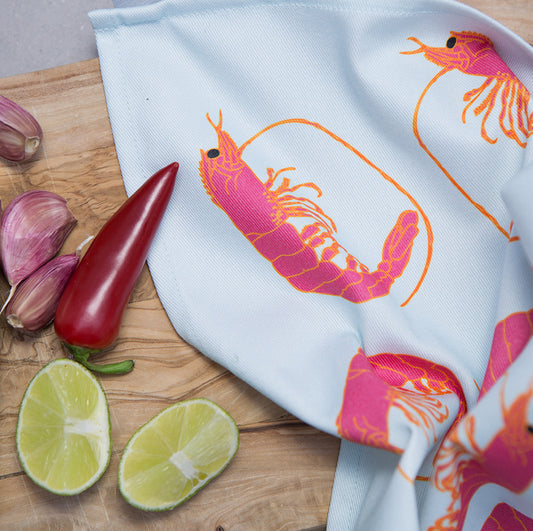 Prawn tea towel